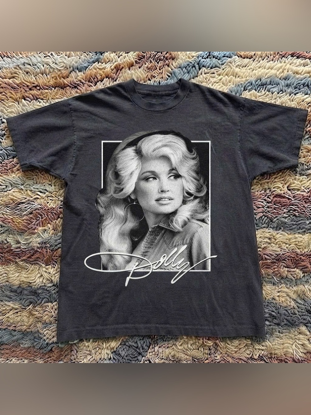 Dolly Parton Signature Music Country Black Graphic Tee